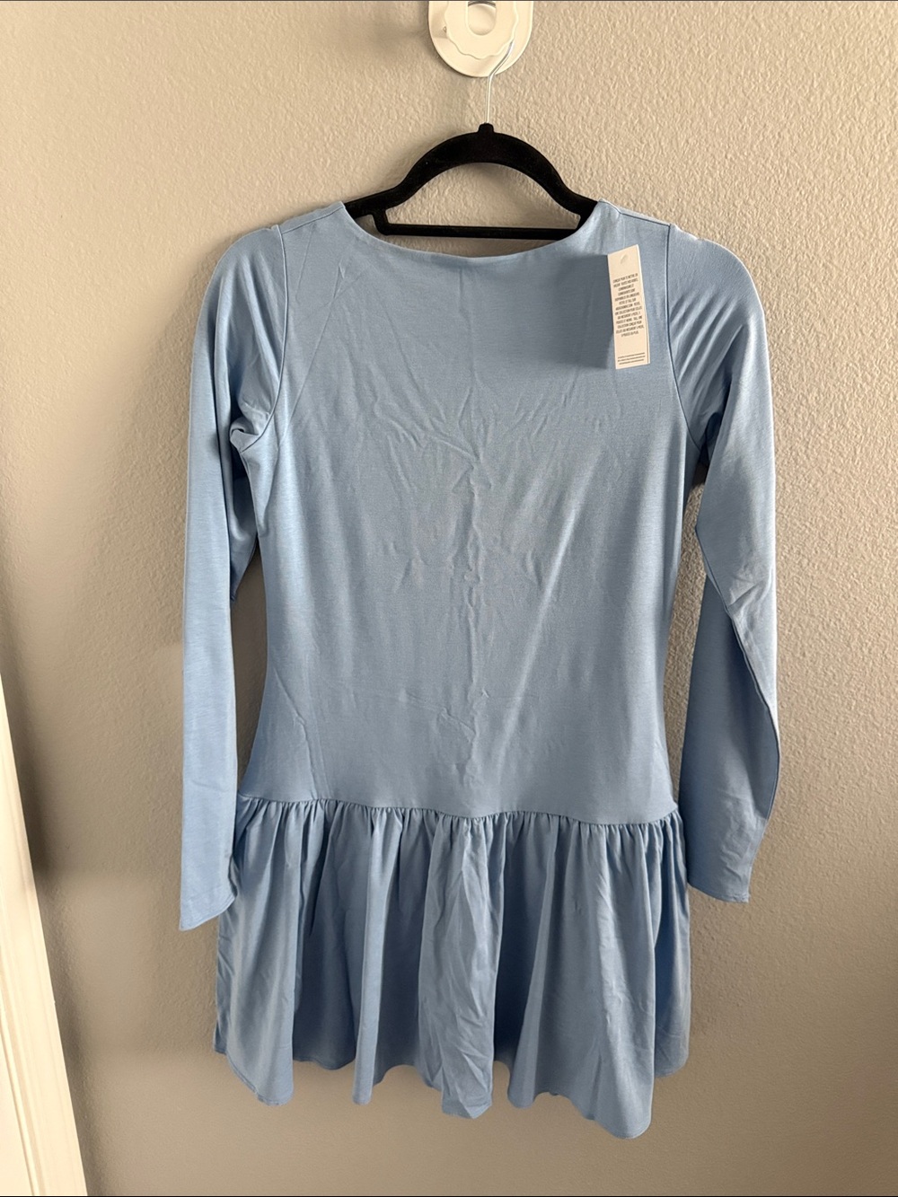 NWT Abercrombie & Fitch Light Blue Long Sleeve Drop Waist Dress